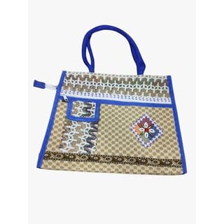 handcrafted jute handbag for women Shoulder Bag (Blue, 4 L) handcrafted jute handbag for women Shoulder Bag (Blue, 4 L)