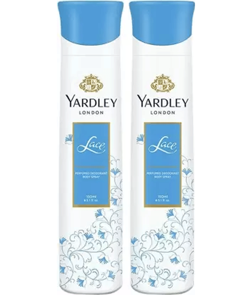 Yardley London Lace & Deodorant Spray - For Women (300 ml, Pack of 2)