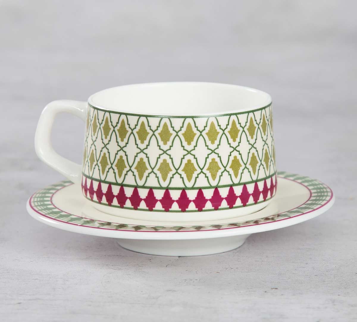 Rose Mallow Moscheutos Cup And Saucer (Set Of 6)