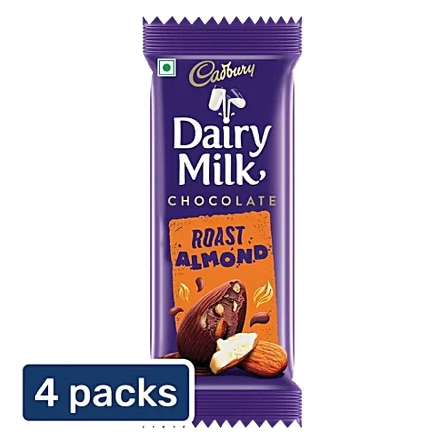 Cadbury Dairy Milk Roast Almond Chocolate Bar, 4x36 g (Multipack) - 36 mL - 36 mL - One unit