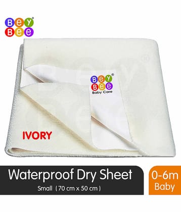 Beybee Waterproof Bed Protector for Born Babies and Kids, Small, Ivory