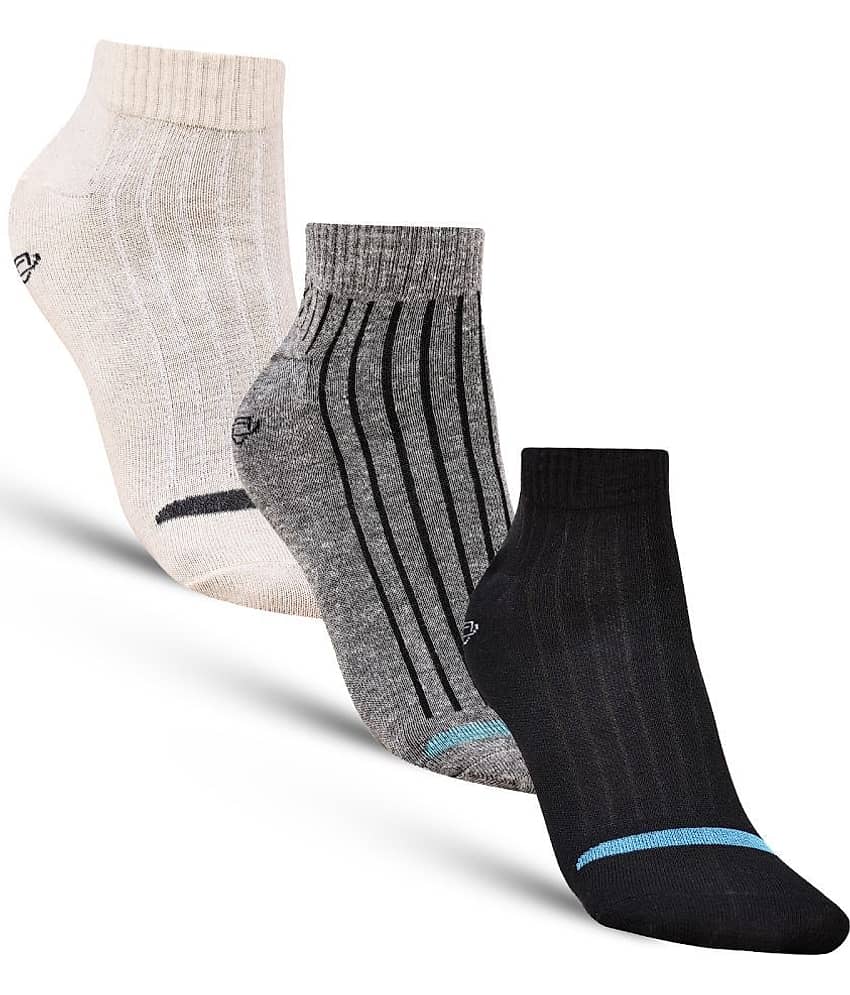 Dollar - Cotton Men's Striped Multicolor Ankle Length Socks ( Pack of 3 )