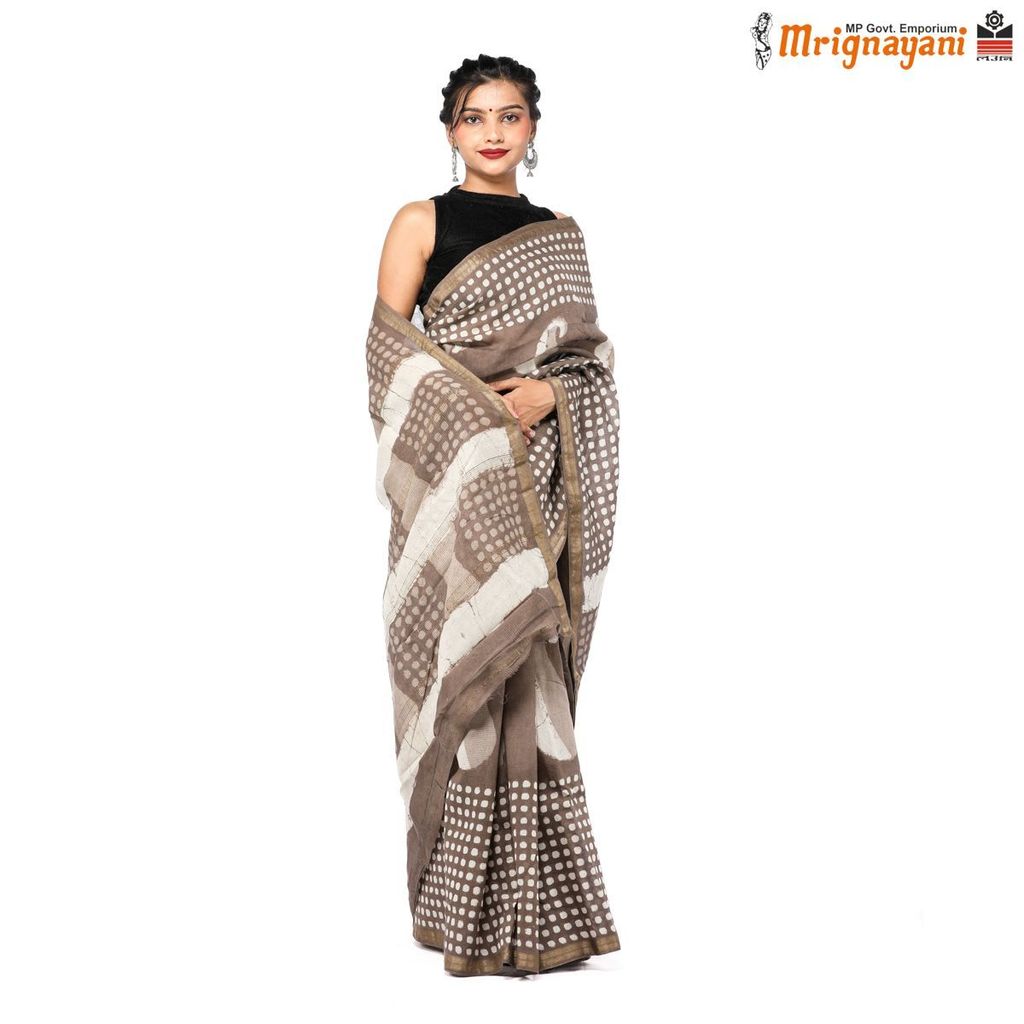 HANDLOOM MAHESHWARI SILK SAREE WITH BLOUSE (SKU - 3N0111050422, SAREE-1163) - Sarees | Buy online on ZillyBuy
