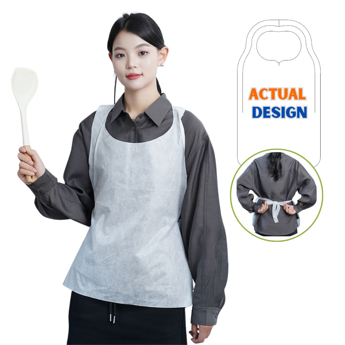 Nidy® Disposable Unisex Aprons, Nonwoven Kitchen Apron for Adults, Bibs Smocks for Hospital, Clinic, Lab, Hotel, Salon, Cleaning, Painting, Artwork, Oil & Water Proof