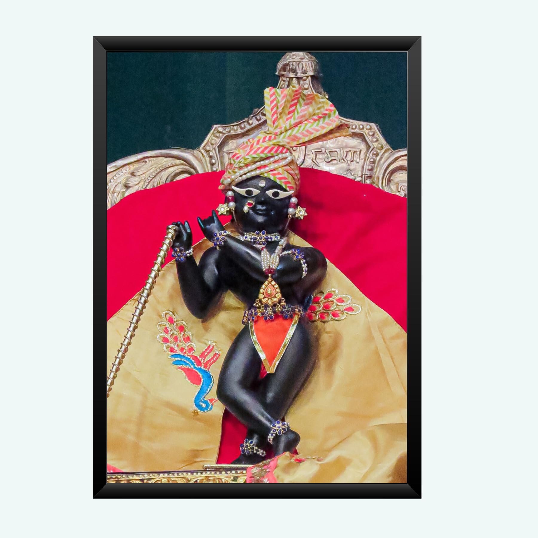 NOKKES Radha Raman ji Vrindavan Radha Raman Thakur Ji Photo Frames Religious Photo frame 5X7 Inch Photo Frame_QWW68
