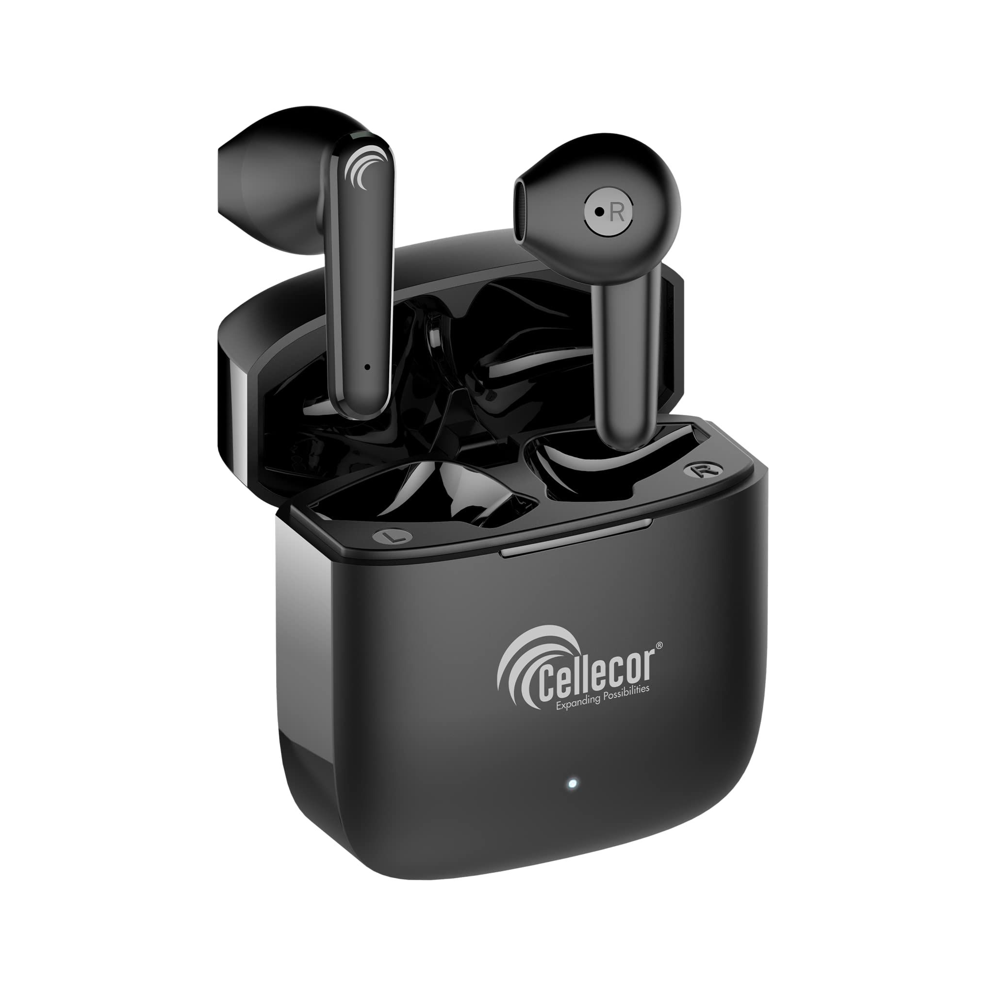 CELLECOR BroPods CB06 Waterproof Earbuds with 30 Hours Playtime, Auto Pairing, 13mm Drivers, 5.1v Bluetooth Headset (Black )