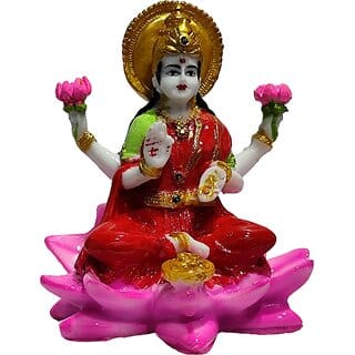 Dhan Laxmi Idol for Home Temple  Goddess Lakshmi Murti for Wealth  Prosperity  Decorative Statue for Puja, Office  Gifting (5 Inches)