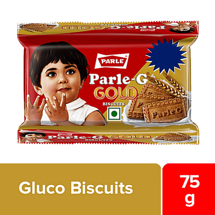 Parle G Gold Gluco Biscuits - Gives Strength & Energy, 75 g Pouch