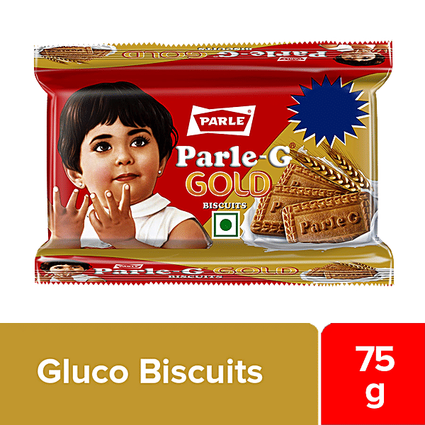 Parle G Gold Gluco Biscuits - Gives Strength & Energy, 75 g Pouch