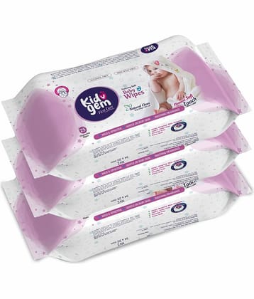Kidogem Scented Wet Wipes for Babies, Aloe Vera & Vitamin E, (Pack of 3, each 25 wipes)