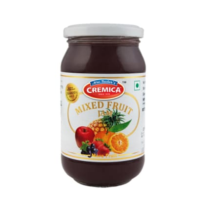 Cremica Mix Fruit Jam 480g | Delicious Blend of Mixed Fruits | Perfect Spread for Bread, Toast, Parathas & Desserts | Rich, Fruity & Naturally Sweet Flavor in a Glass Bottle