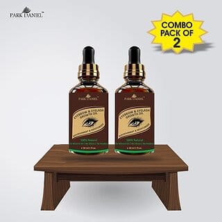 PARK DANIEL Eyebrow & Eyelashes Growth Oil-Enriched with Natural Ingredients Combo pack of 2 Bottles of 30 ml(60 ml) 60 ml (Clear - GLS01)