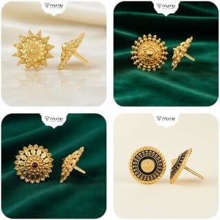 Vivastri Premium Gold Plated Alloy Stud Earrings Combo for Women & Girls Pack of 4