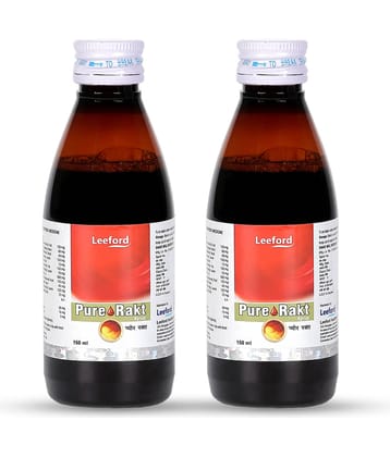 Leeford Pure Rakt Ayurvedic Blood Purifier Syrup for Healthy Skin & Liver Detox – Natural Herbal Syrup for Men & Women - Pack of 2