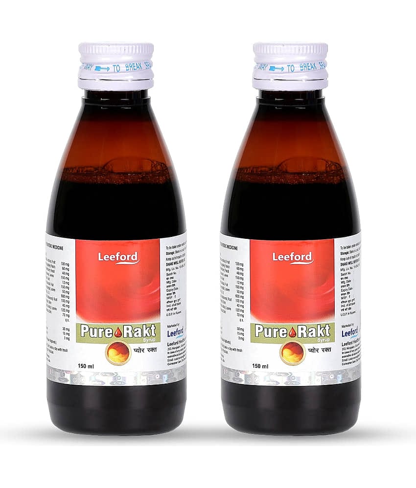 Leeford Pure Rakt Ayurvedic Blood Purifier Syrup for Healthy Skin & Liver Detox – Natural Herbal Syrup for Men & Women - Pack of 2