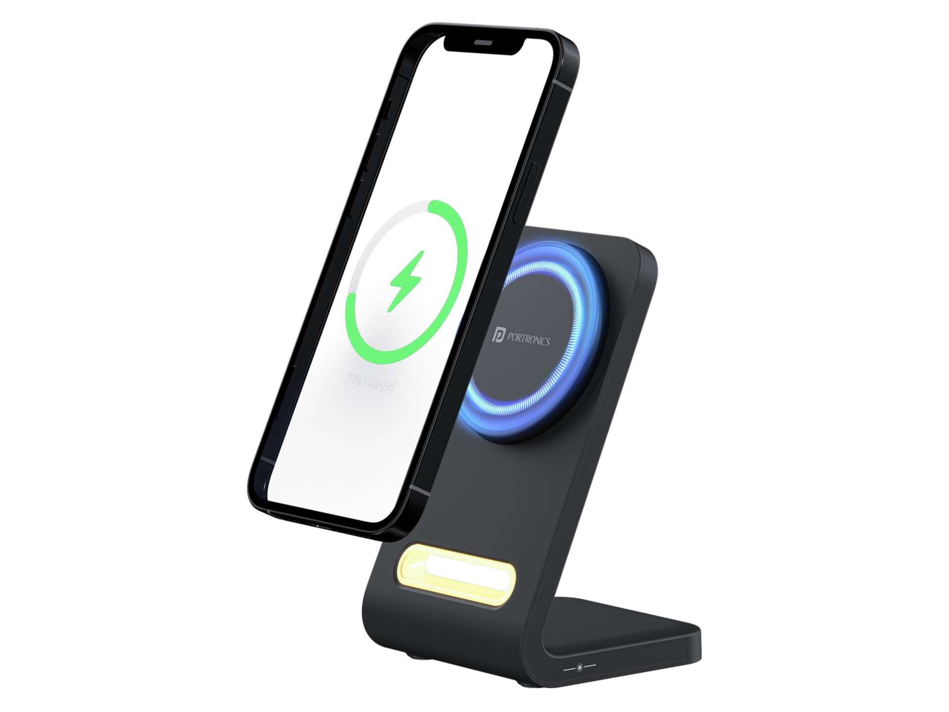 Portronics Flux 15W Qi2 Enabled Fast Charging Wireless Charger, MagSafe Compatible, Best for iOS16