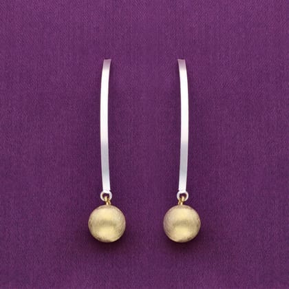 Shiny Spheres Dangler Silver Earrings-None / Gold