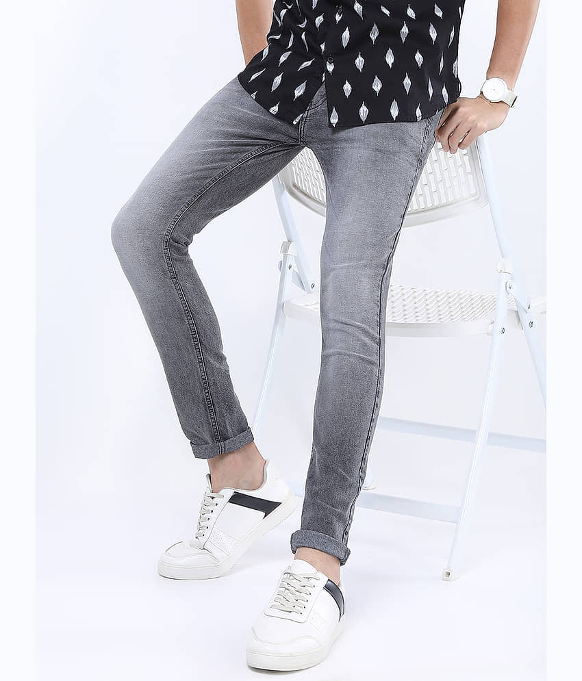 Highlander Skinny Fit Basic Men's Jeans - Grey ( Pack of 1 )