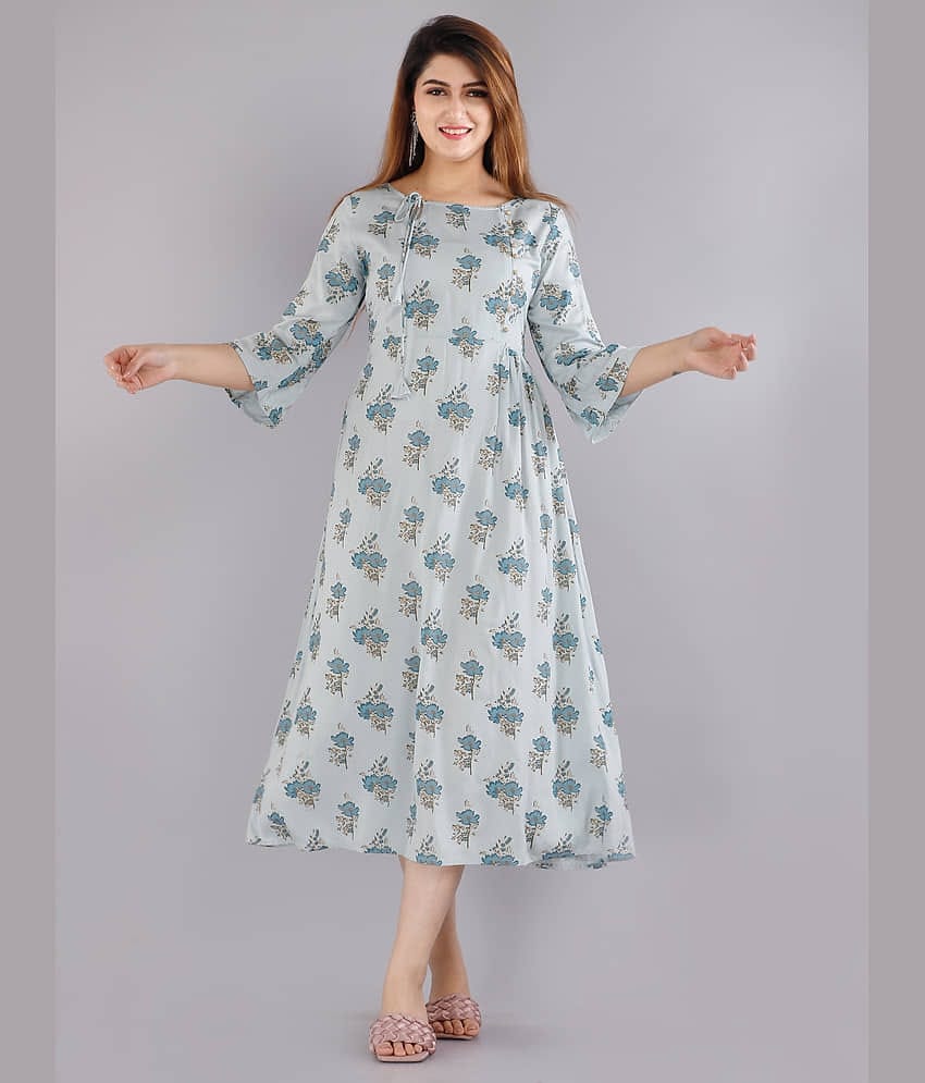 EXPORTHOUSE - Multicolor Rayon Women's Flared Kurti ( Pack of 1 )