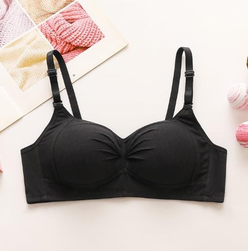 High Support Hosiery Sports Bra with Adjustable Straps-32 B / Black
