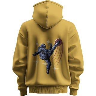 BULL CLOTHING Men's Cosmic Kicker Mustard Yellow Hoodie Premium 280 GSM Fleece  Perfect for Comfort and Style (M)