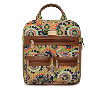 Printed Vegan Backpack (L)-Multi Dot