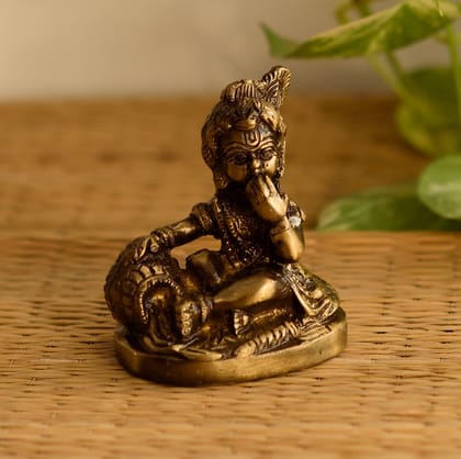 Brass Laddu Gopal Eating Makhan Lord Krishna Idol