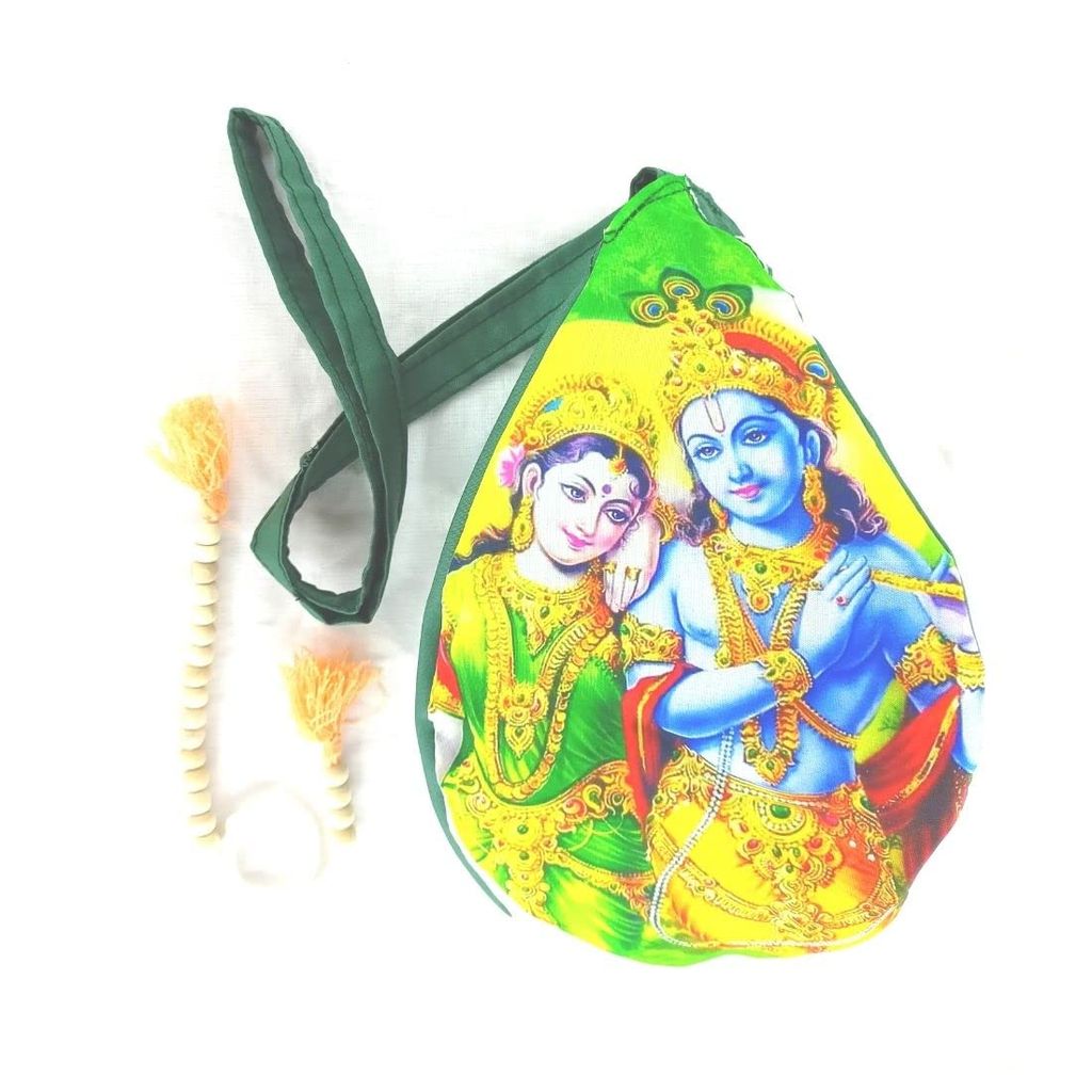 MAYAPURI Radha Krishna Beads Bag/Chanting Bag/Japa Bag with Sakshi Mala - Pooja Needs | Buy online on ZillyBuy