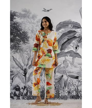 Label Flavia Women Printed Tunic With Trousers Co-Ord Set ( Multi Color )