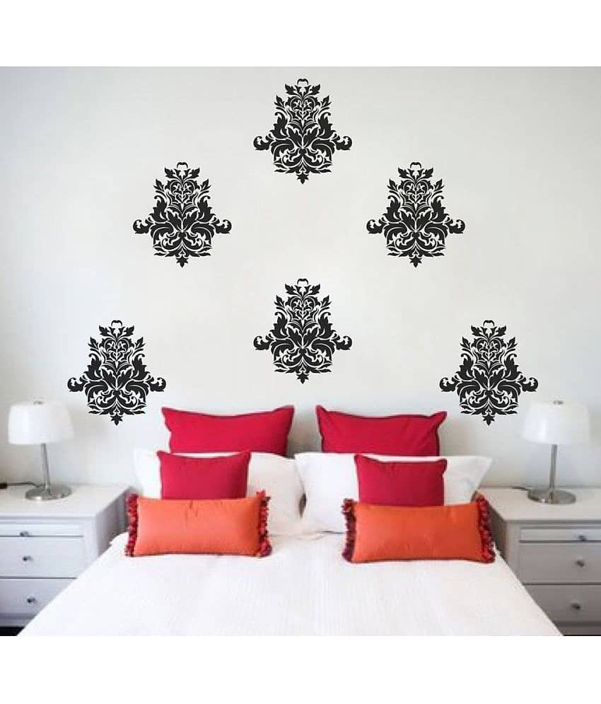 Decor Villa Maadha Motif Vinyl Black Wall Stickers