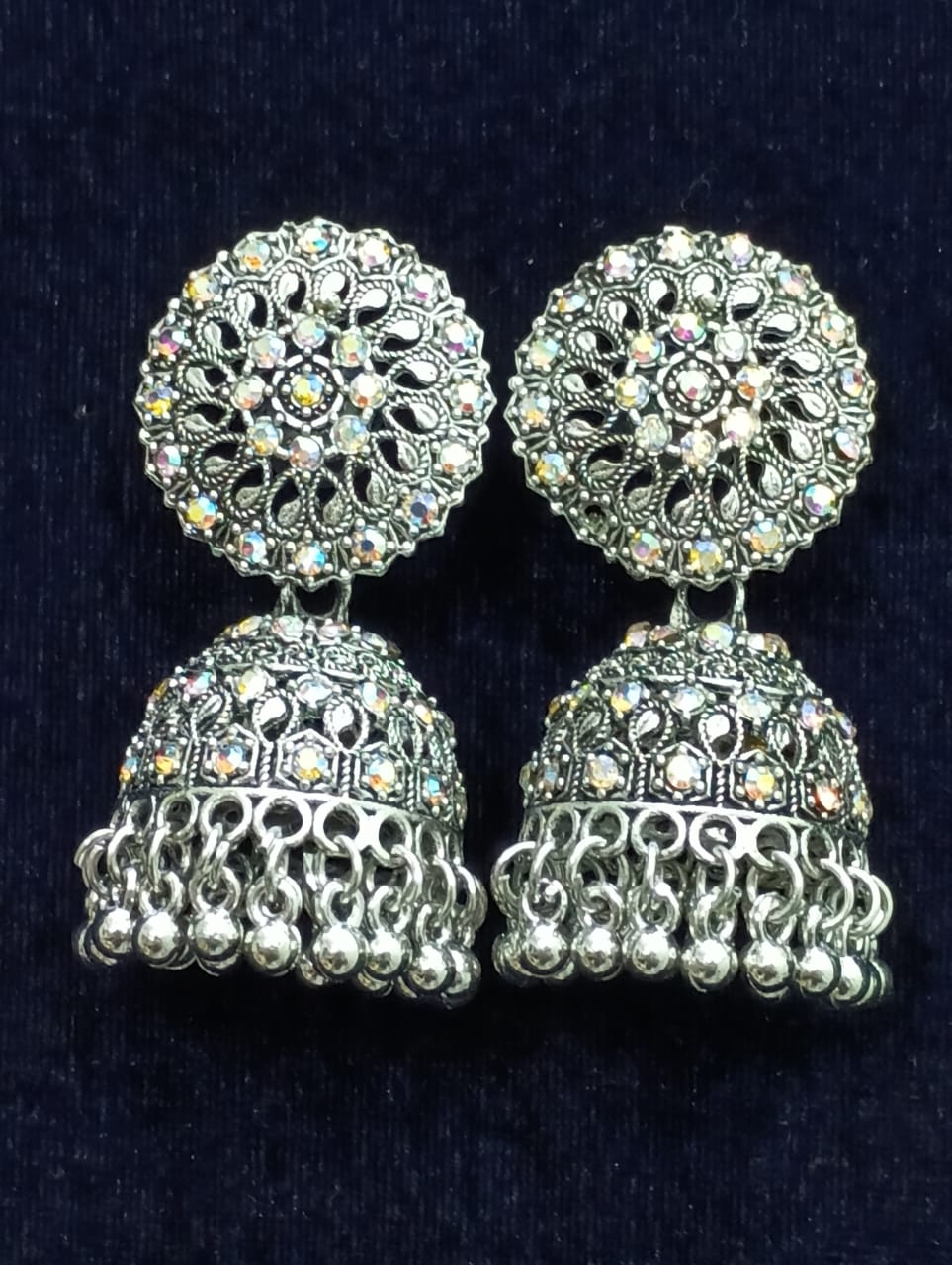 MRS RIGHT ALLOY SILVER  JHUMKA EARRING FOR WOMEN AND GIRLS
