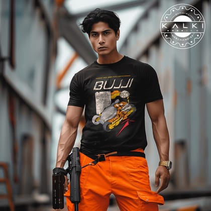 Kalki 2898 AD "Bujji Adventure" Black Regular Fit T-Shirt-L