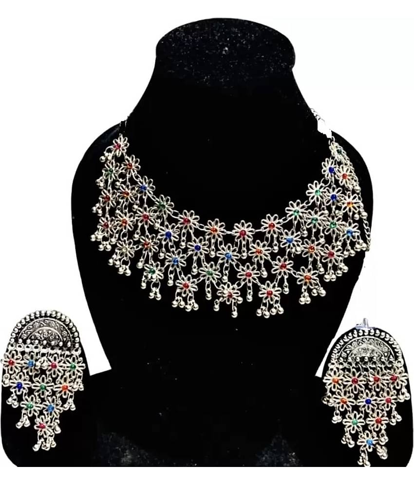 Samridhi DC Silver Alloy Necklace Set ( Pack of 1 )