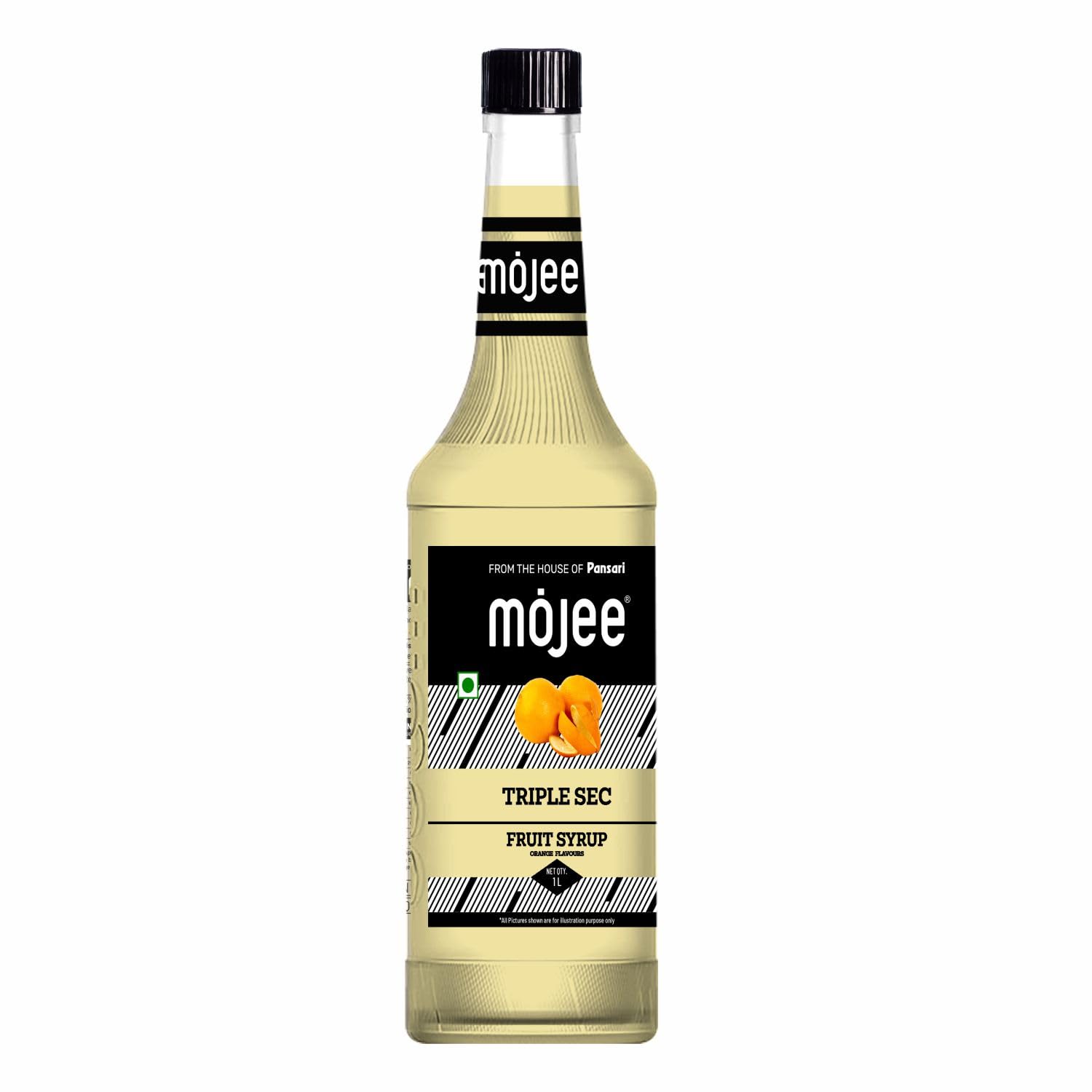 Mojee Triple Sec Syrup | Bold & Zesty Orange-Flavored Syrup for Mocktails, Cocktails, Margaritas & Classic Mixology | Bar & Caf Essential  1L