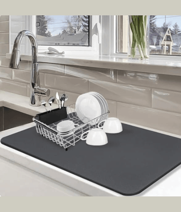SKYVILLA™ DryMax Waterproof Dish Mat Countertop Protector Mat For Kitchen Drying Mat And Utensils Drying mat (40 x 60 cm)