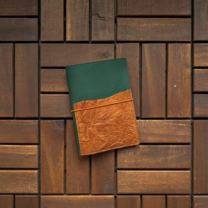 RS // Tropical Green w/ Wrinkled Tan Pocket Journal Cover - A6
