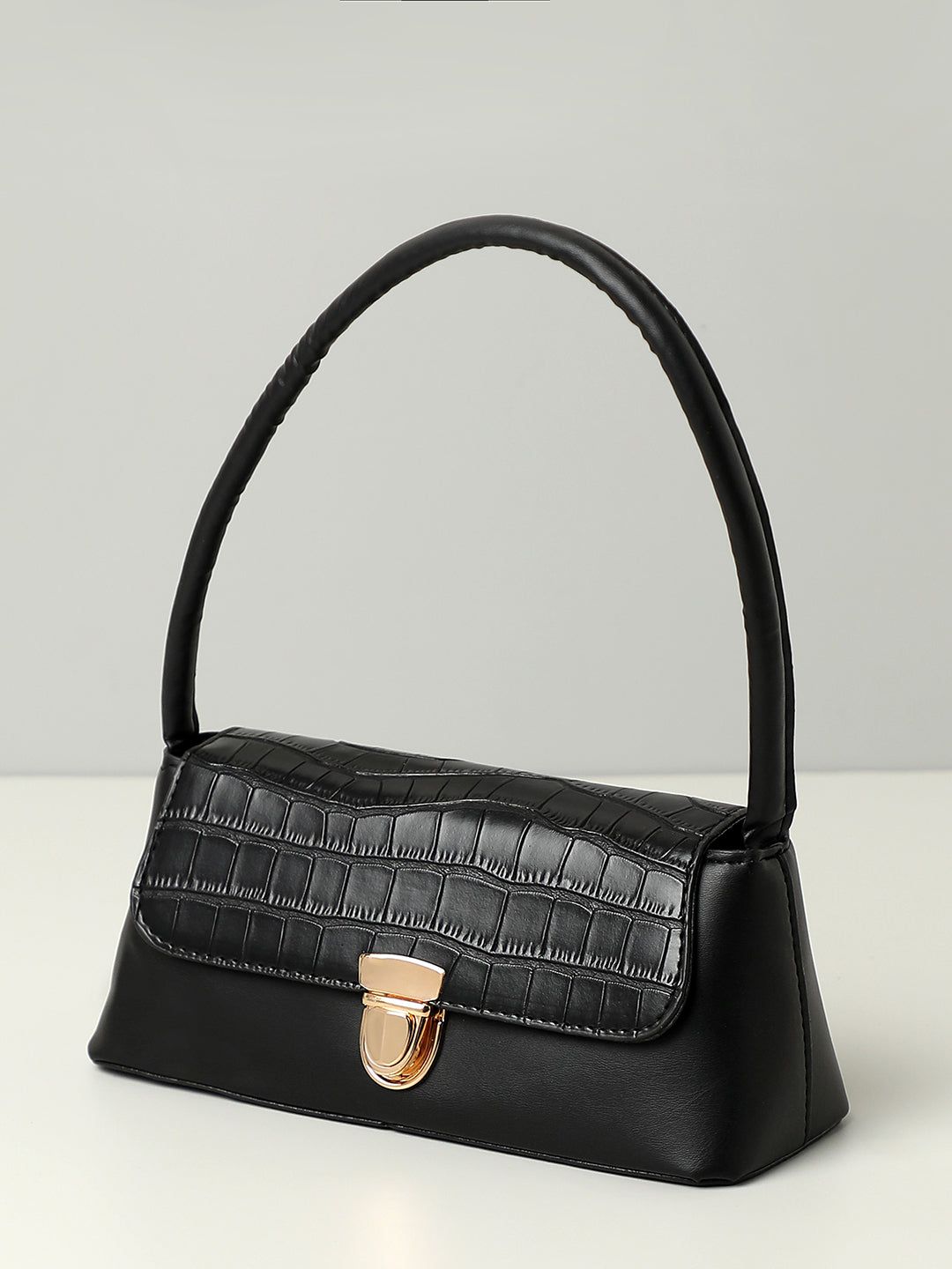 Midnight Black Handbag-Handheld Bag