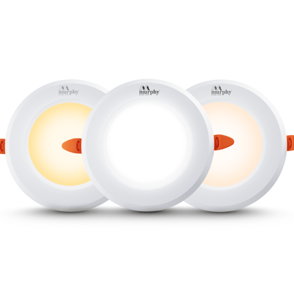 Murphy 7W Vivo LED 3-IN-1 Color Changing Down Light : Cool White + Warm White + Natural White-CW+WW+NW / Pack of 1