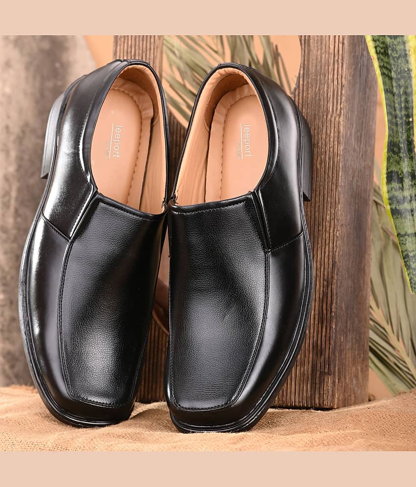 Leeport - Black Men's Slip On Formal Shoes