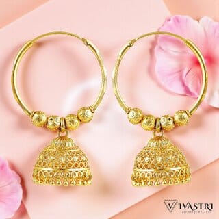 Vivastri Traditional 1 Gram Gold Plated Alloy Jhumki, Jhumka Earrings for Women  Girls - VIVA2849ERG