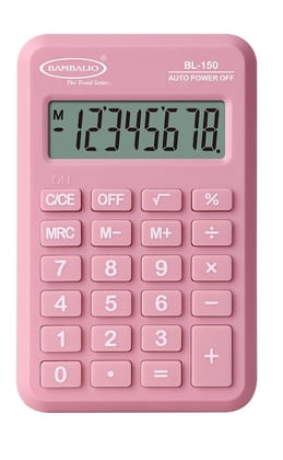 Bambalio 8 Digits Pink Pocket Size Electronic Calculator with 3 Years Warranty Bambalio 8 Digits Pink Pocket Size Electronic Calculator with 3 Years Warranty