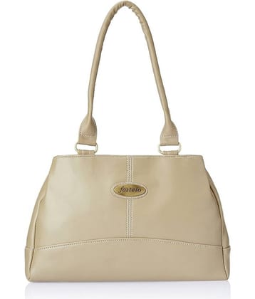 Fostelo Beige Faux Leather Shoulder Bag