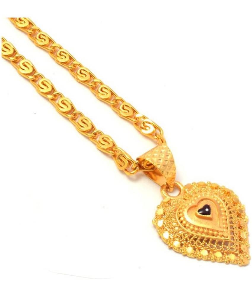 Jewar Mandi New Design Gold Plated Locket/Pendant with Link Chain Daily use for Men, Women & Girls, Boys
