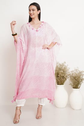 Pink Brick Tie Dye Kaftan-XL
