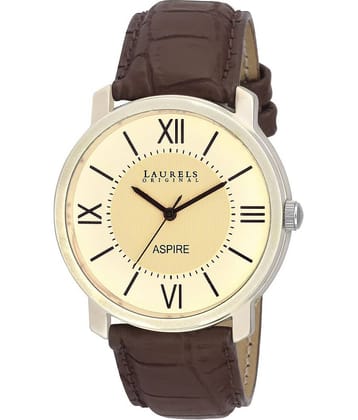 Laurels White Color Analog Men's Watch With Strap:  LWM-ASP-010901