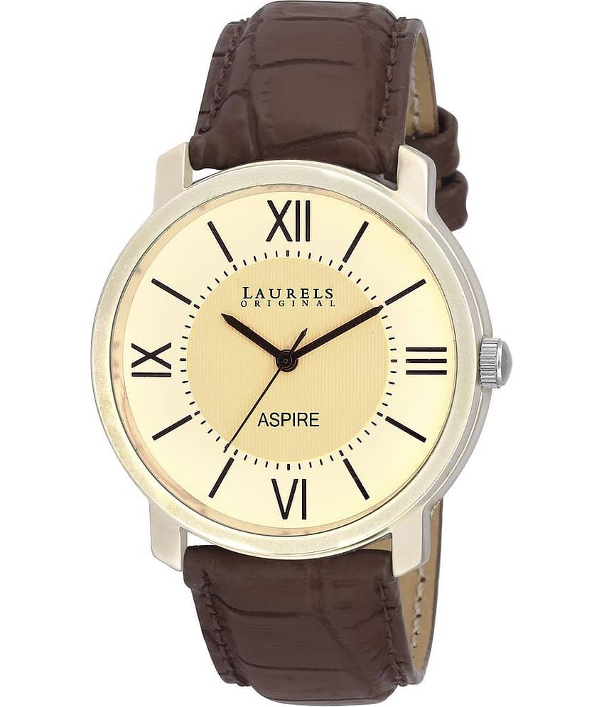 Laurels White Color Analog Men's Watch With Strap:  LWM-ASP-010901