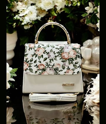 Fine Design White PU Sling Bag
