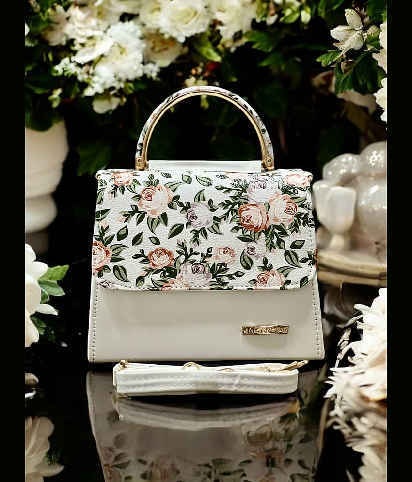 Fine Design White PU Sling Bag