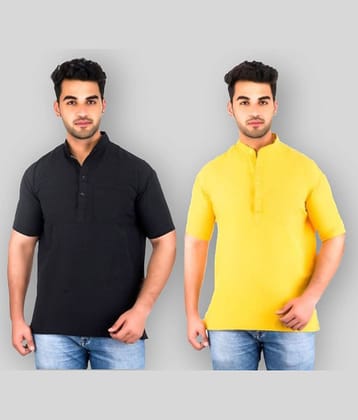 DESHBANDHU DBK Multi 100 Percent Cotton Kurta Pack of 2