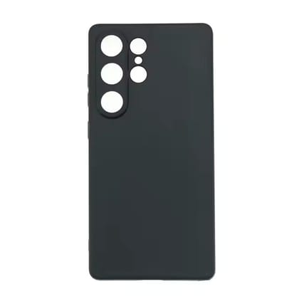 Valente Shockproof Protective Cover for Galaxy S25 Ultra – Soft Silicone Case, Slim & Durable with Precise Camera Cutouts-Black